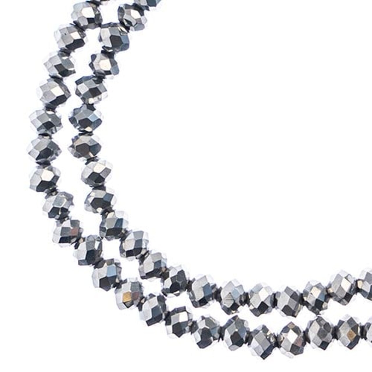 Crystal Lane DIY 2-Strand 7in Opaque Iris Finish Glass Rondelle Donut Bead Strands